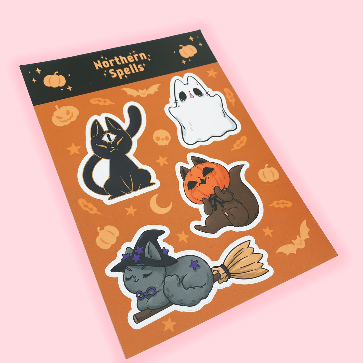 Spooky Kitty Klistremerkeark
