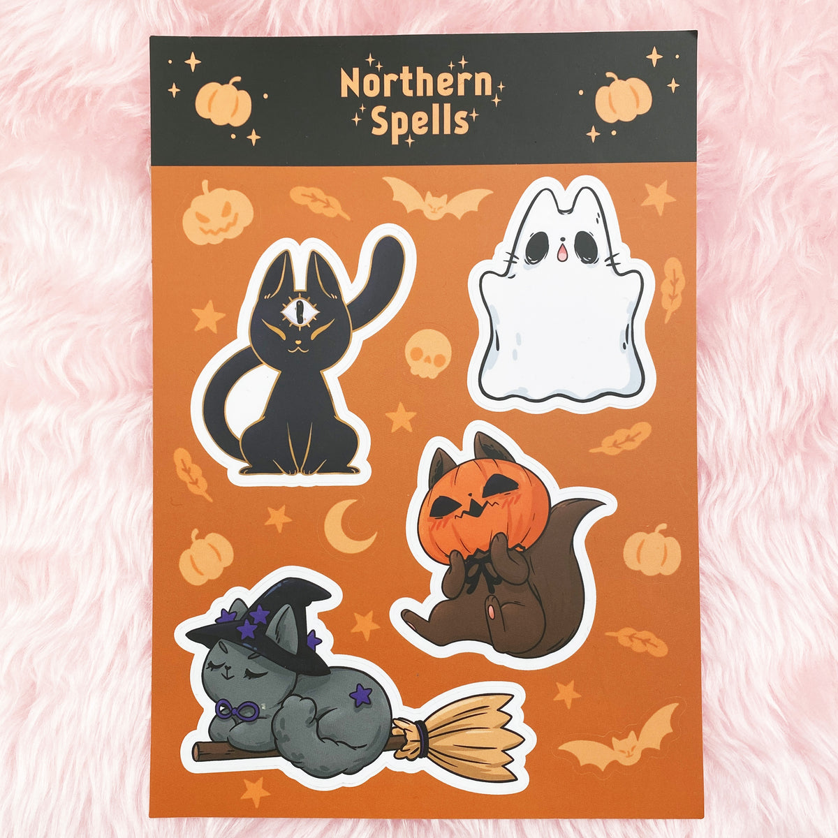 Spooky Kitty Klistremerkeark