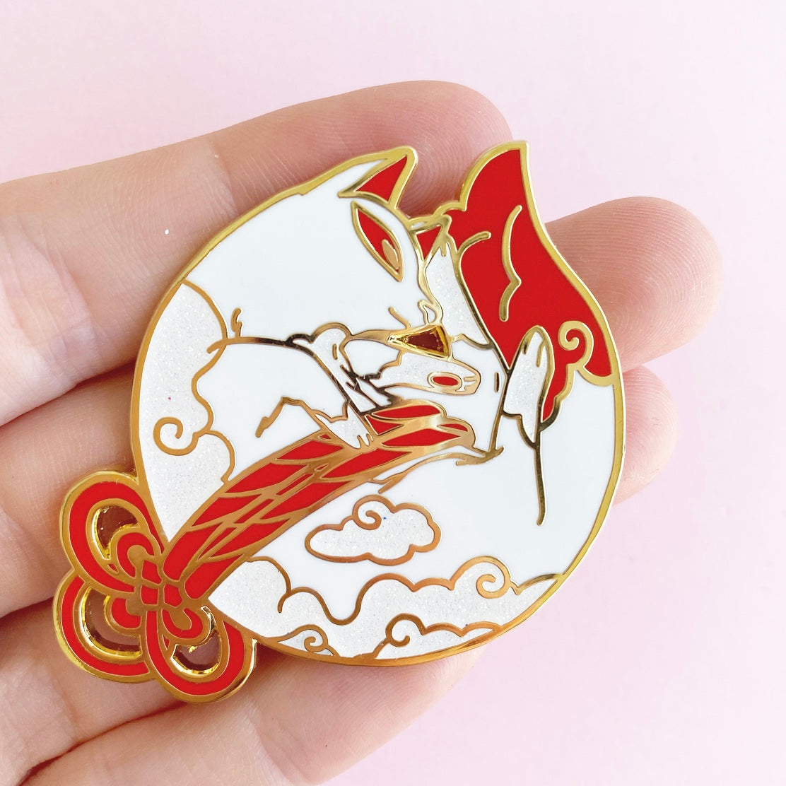 Sleepy Kitsune Pin