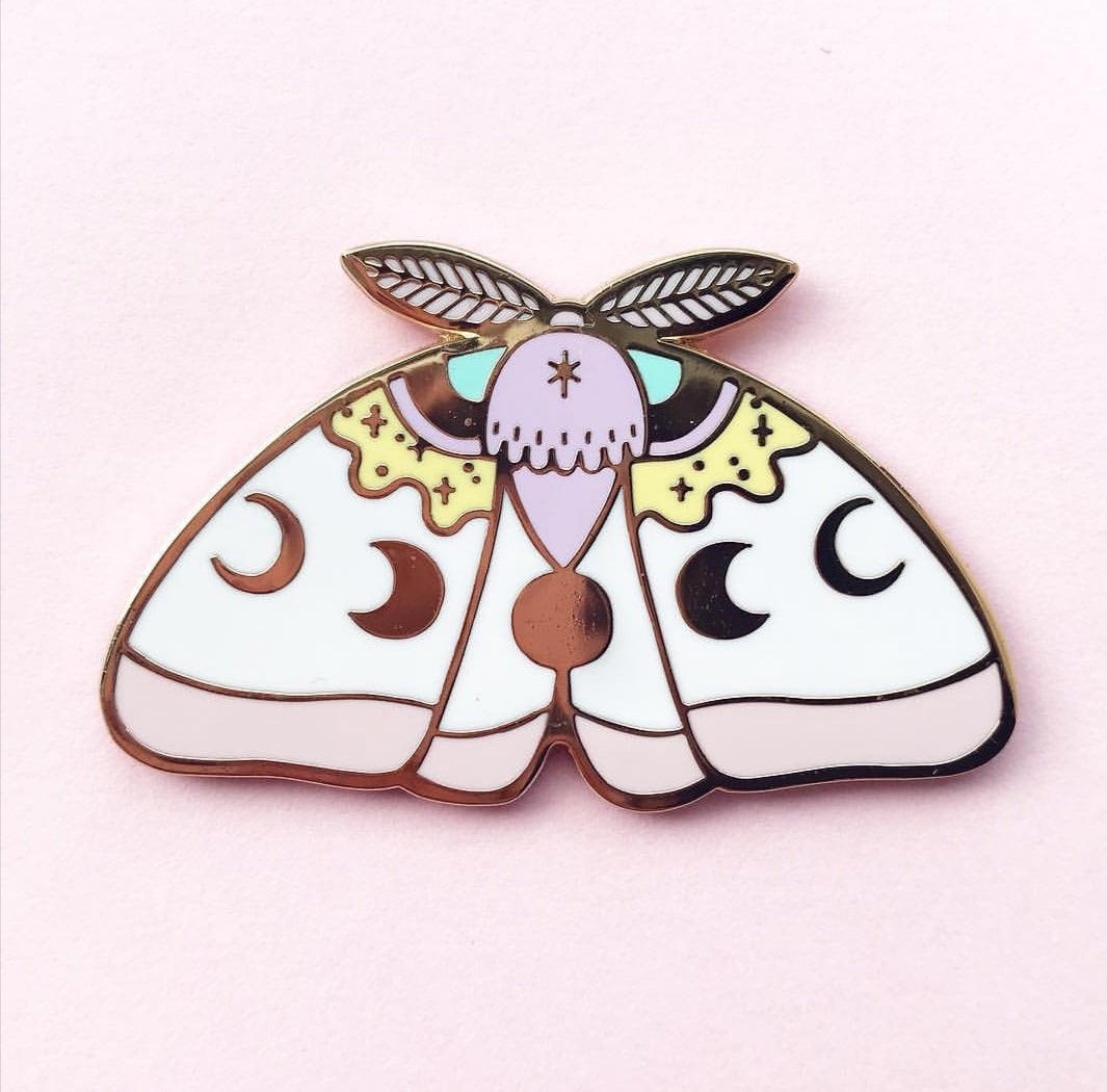 Pastel Moth Pin
