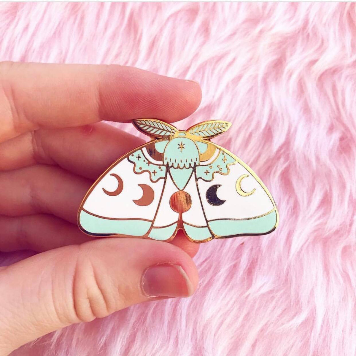 Mint Moth Pin