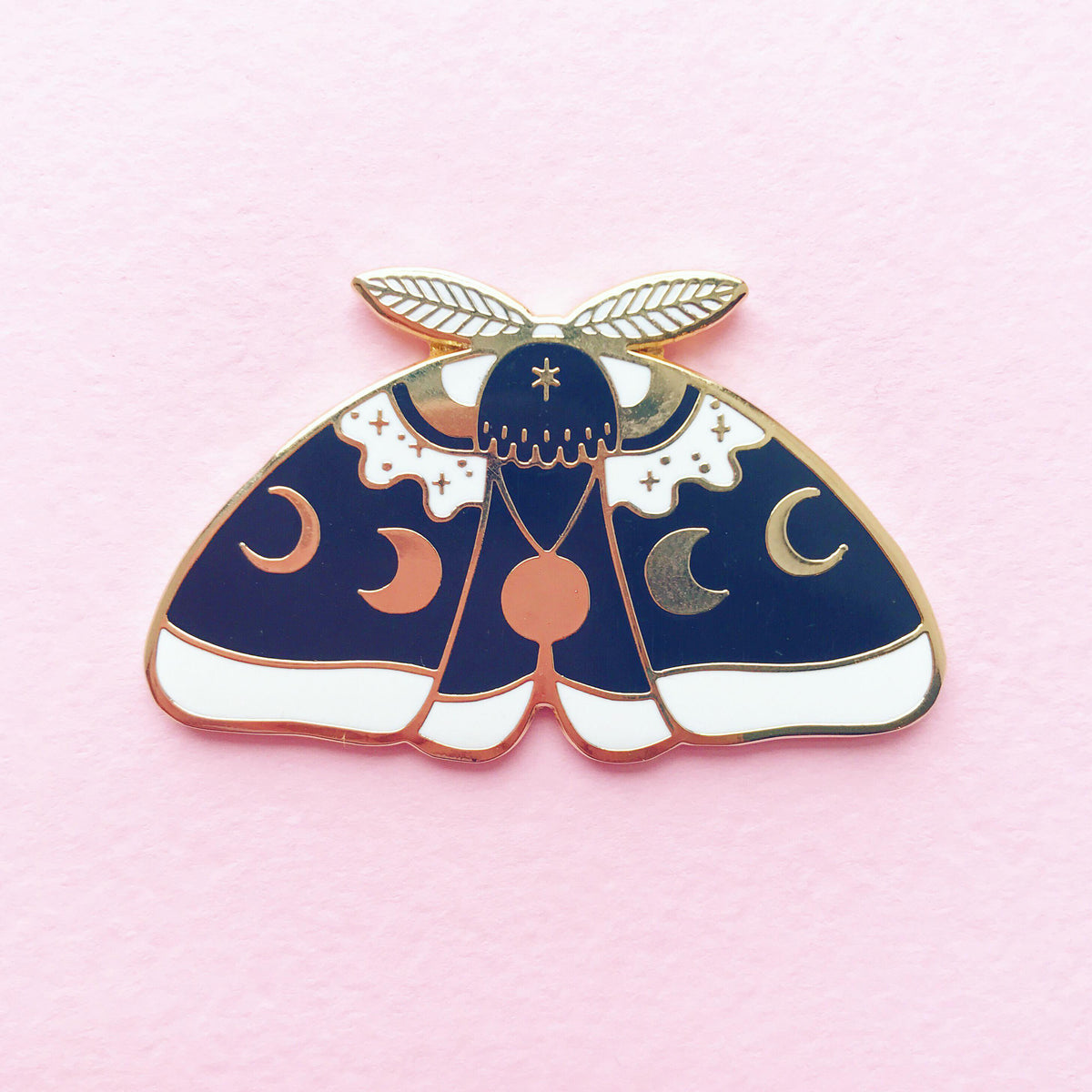 Black Moon Moth Pin