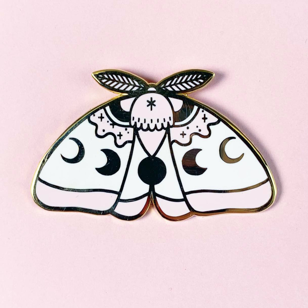 Pink Moon Moth Pin