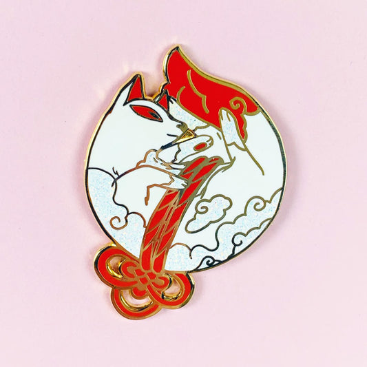 Sleepy Kitsune Pin