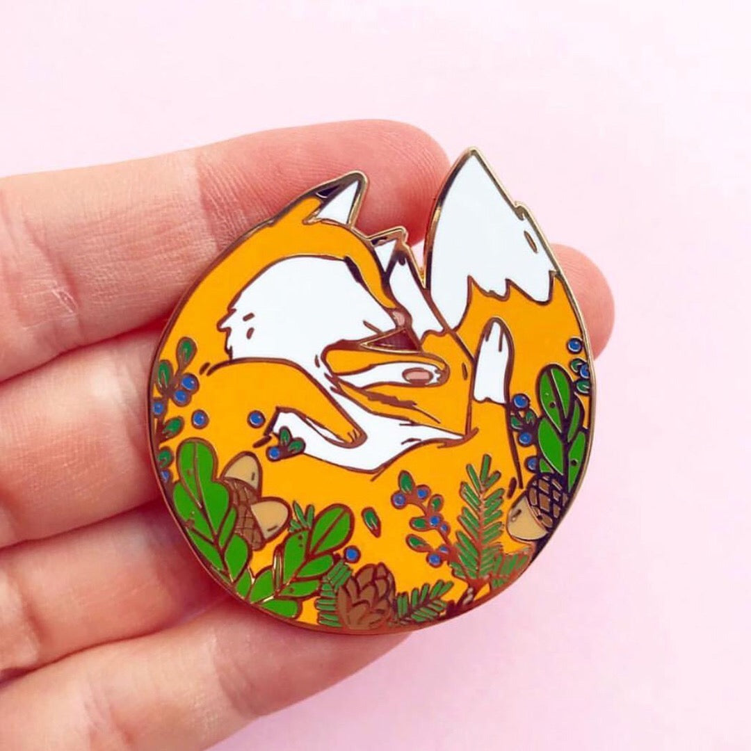 Sleepy Fox Pin