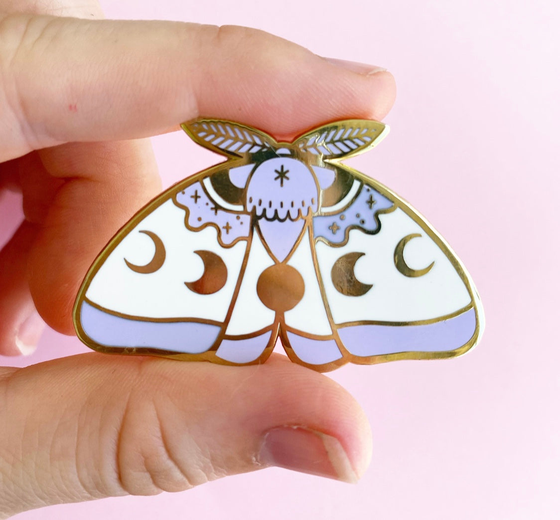 Lavender Moth pin