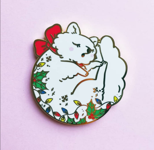 Sleepy Yule Doggo Pin