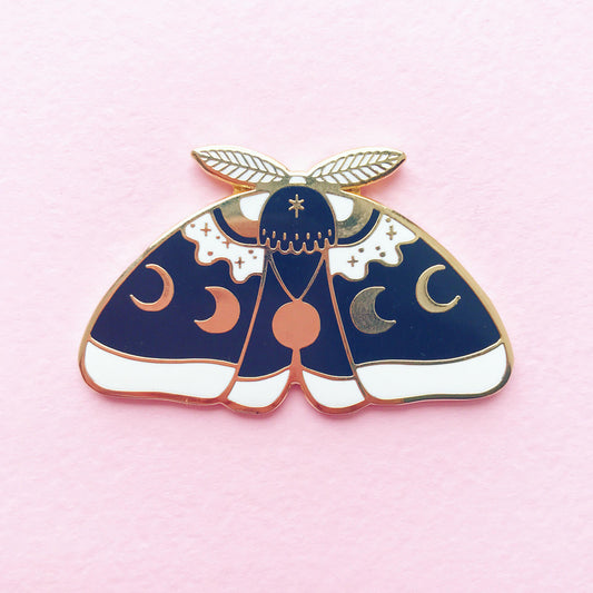 Black Moon Moth Pin